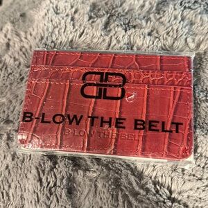 B-Low the Belt Red Croc Print Card Holder